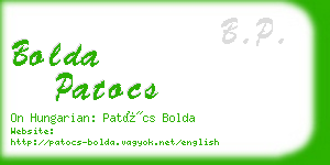 bolda patocs business card